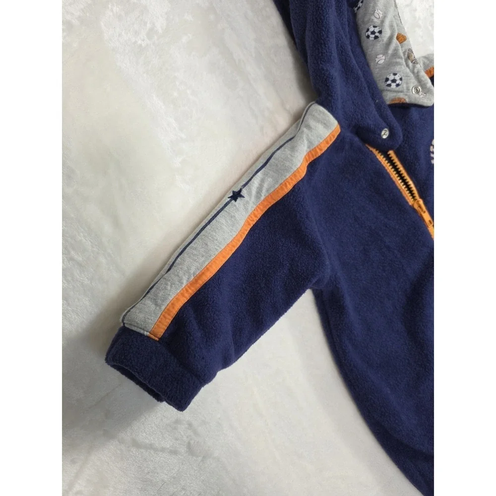 Vintage 90s Little Me Baby Fleece Snowsuit Bunting 6-9M 16-17lb Navy